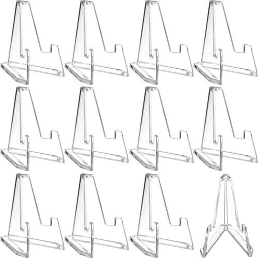 12 Packs Card Display Stand 2.24" Small Easel Stands Acrylic Picture Holder Stan